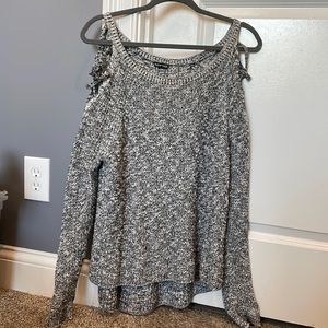 Express womens lace up shoulder sweater